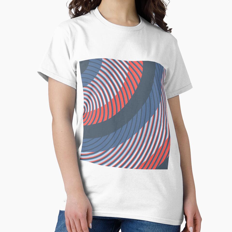 Red Blue trendy minimalistic geometric shape abstract by Thecolorschemer