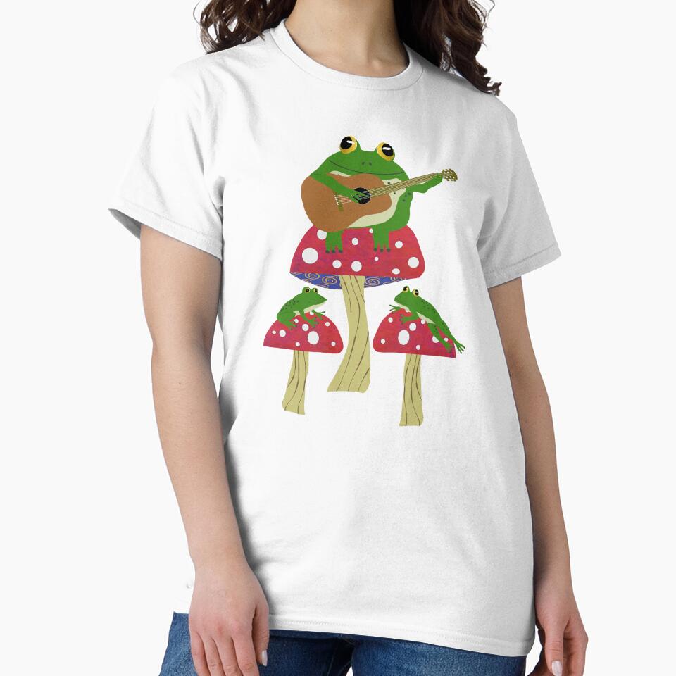 Frog Playing a Guitar on a Mushroom by Cedarrue