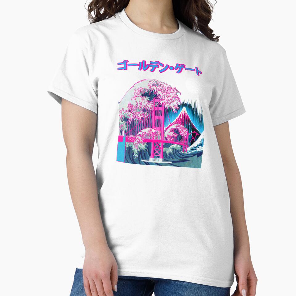 Vaporwave Aesthetic Art - Glitch Japan Golden Gate Bridge Mt. Fuji by Hitagivapor
