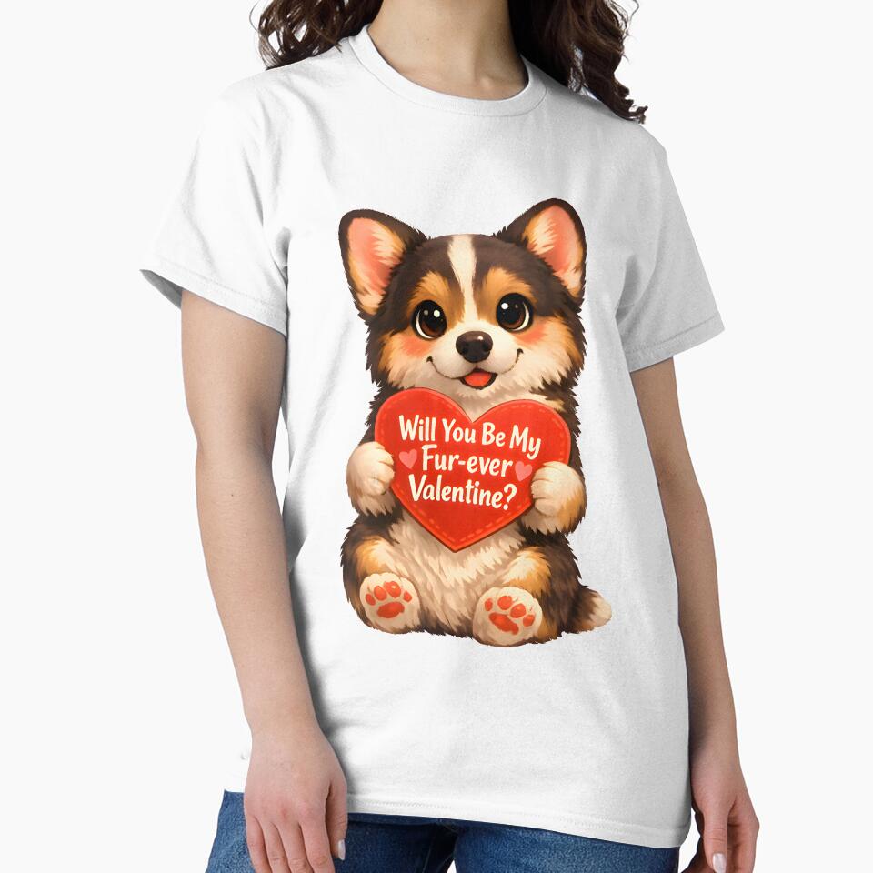 Will You Be My Fur-ever Valentine? Cute Dog Valentine Design by Bettybee00