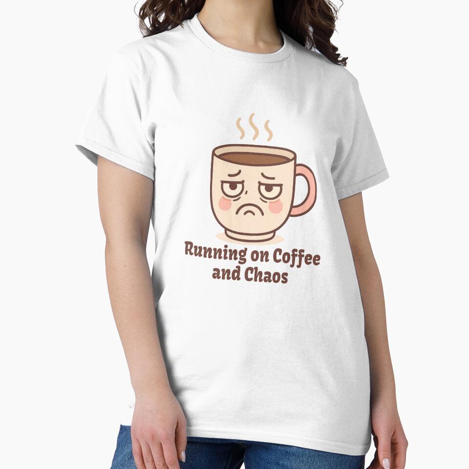 Running on Coffee and Chaos Funny Tired Coffee Mug Cartoon by Ndart17