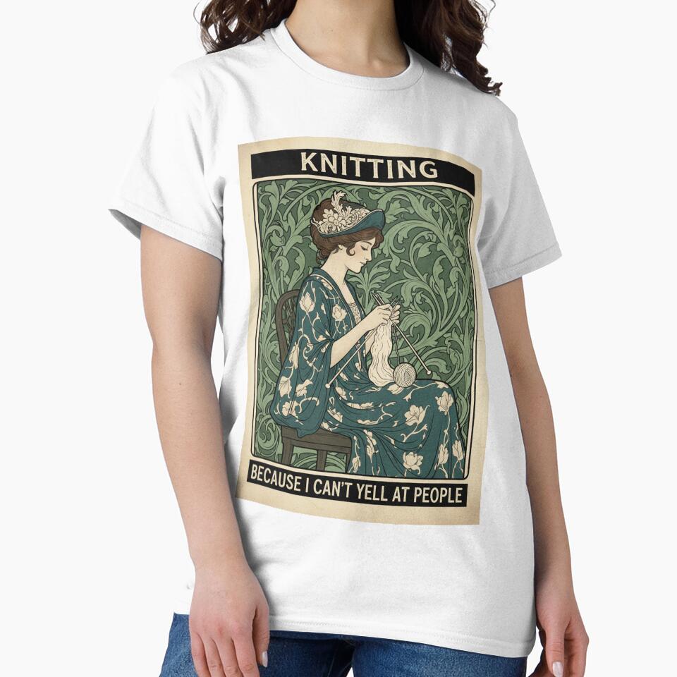 Knitting in Silence – Vintage Introverted Humor by HeyHas