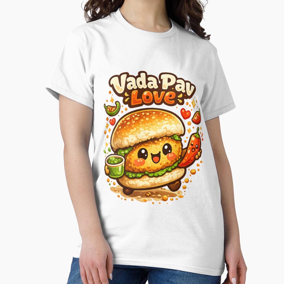 Vada Pav Love Cute Kawaii Indian Street Food Cartoon | Mumbai Snack Lover Design by Globalcitytees