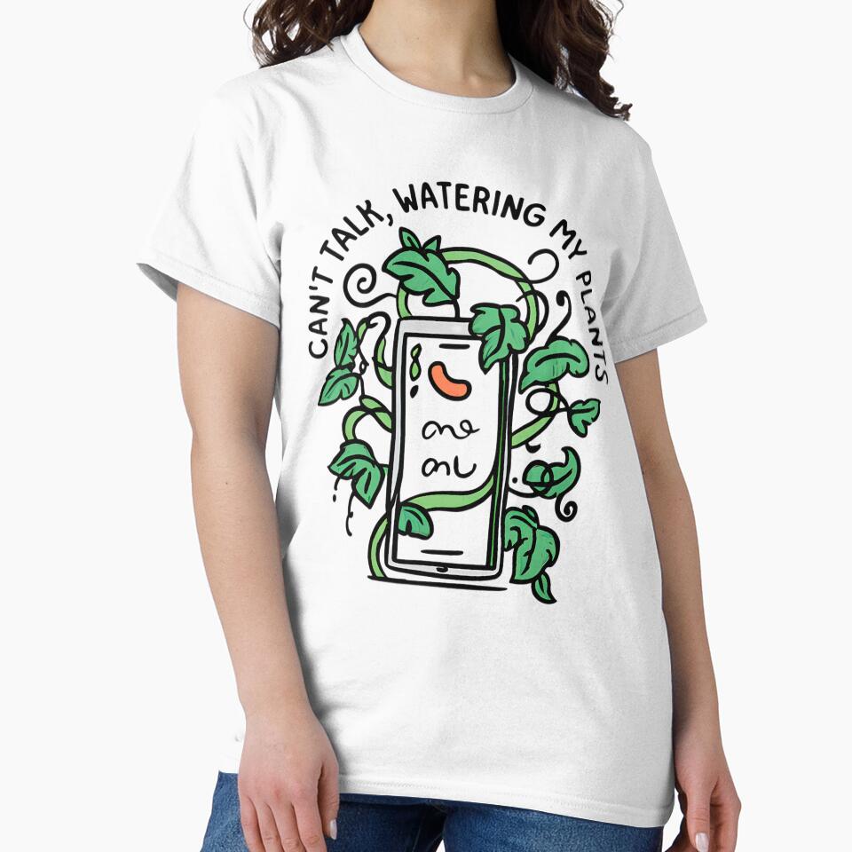 Can't Talk Watering My Plants Funny Plant Lover T-Shirt by AnnDesignStudio