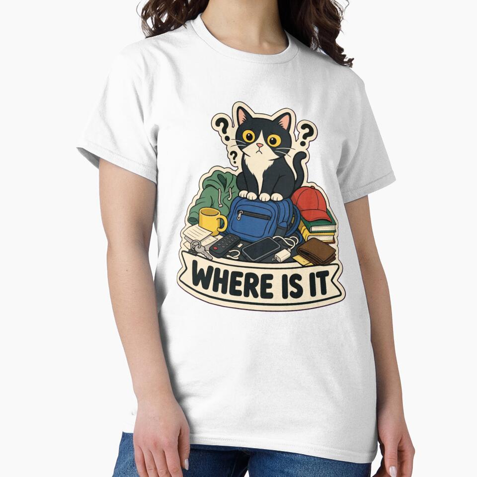 Object Permanence Cat | Funny ADHD Neurodivergent Humour Doodle by StickyGuys
