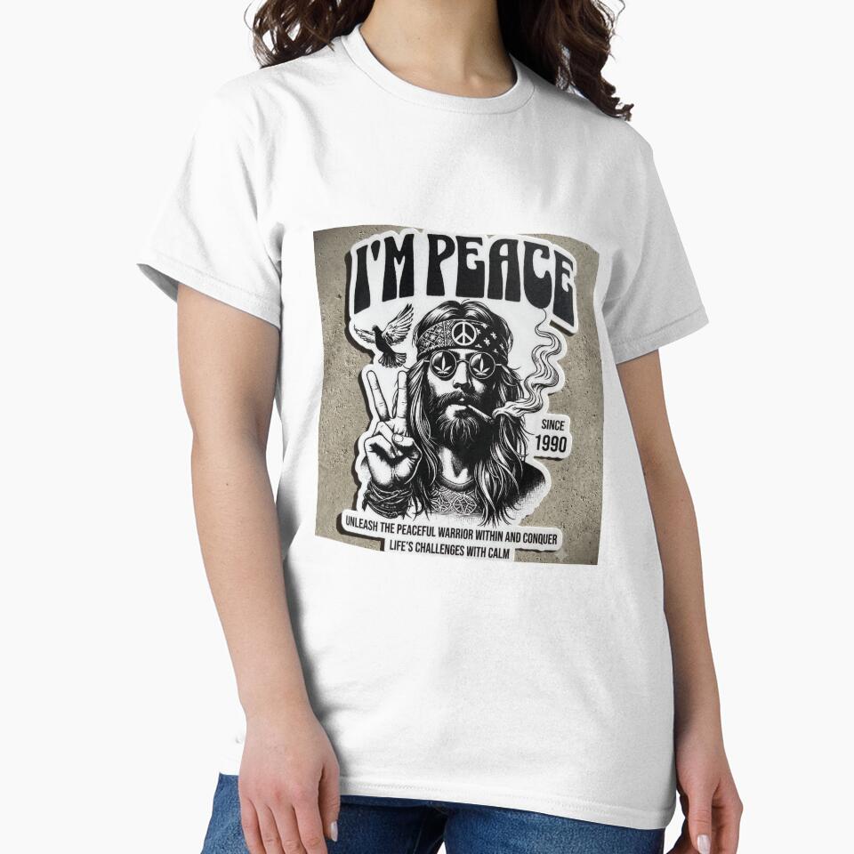 I'm Peace Hippie Peaceful Warrior Sticker | Vintage 1960s 1970s Retro Peace Lover Design by MAStrends