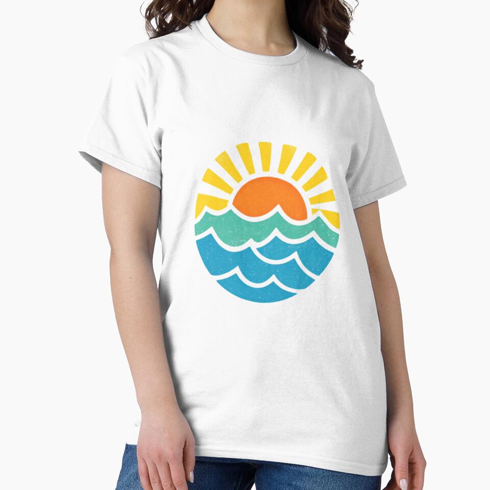 Ocean Waves Retro Vintage Summer Beach by HBDStudio