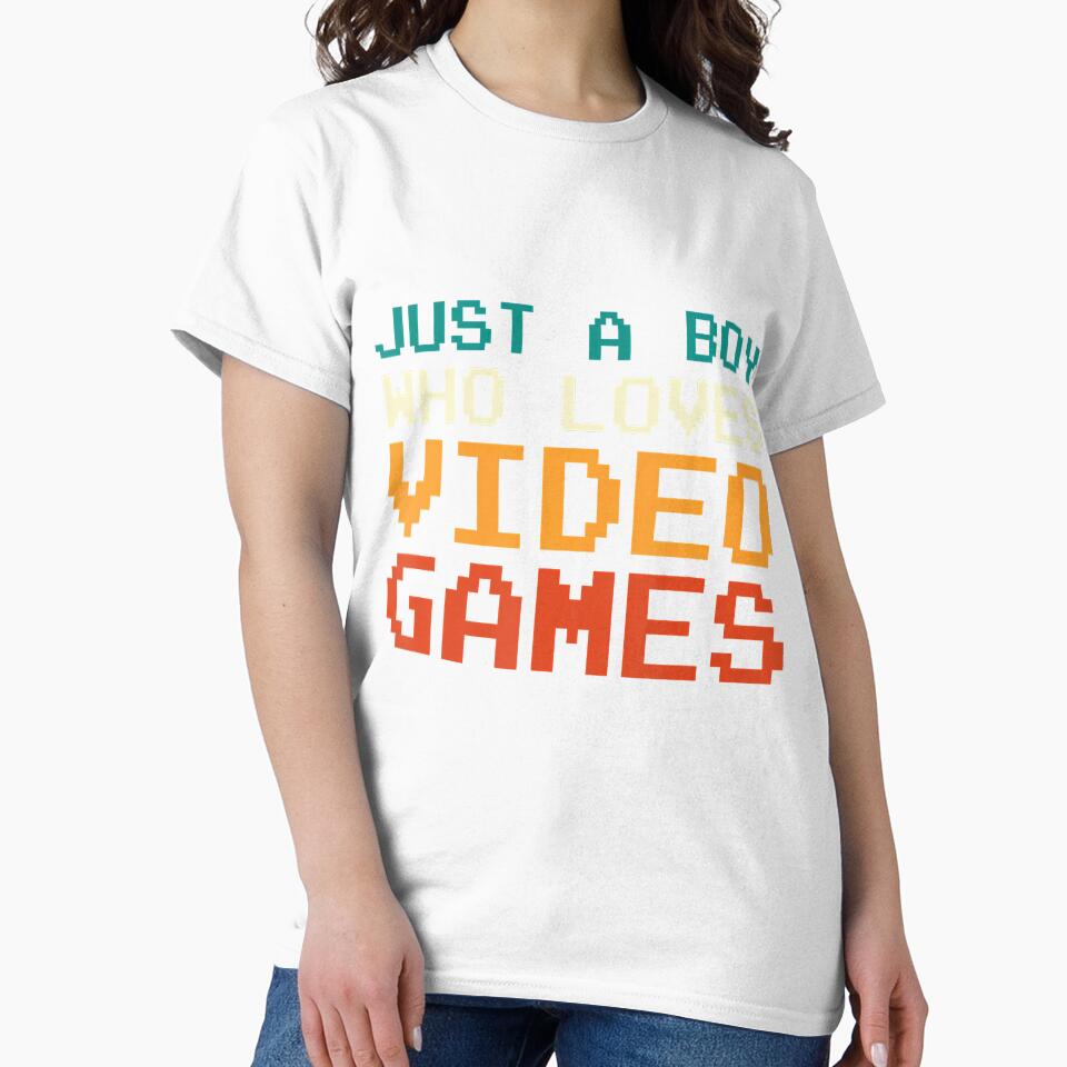 Just A Boy Who Loves Video Games Gamer Retro by FernLela