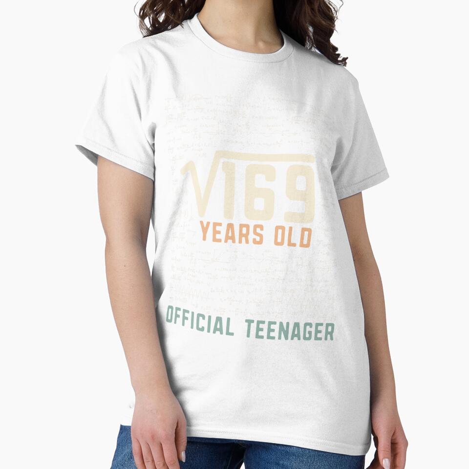 13th Birthday Square Root Of 169 13 years old Official teenager celebration party gift by alenaz