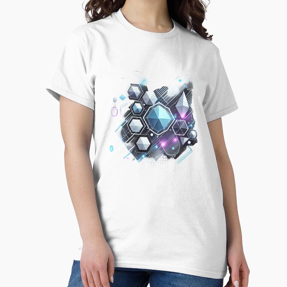 Futuristic Geometric Design - Abstract Shapes with Glowing Accents by Desireehaz
