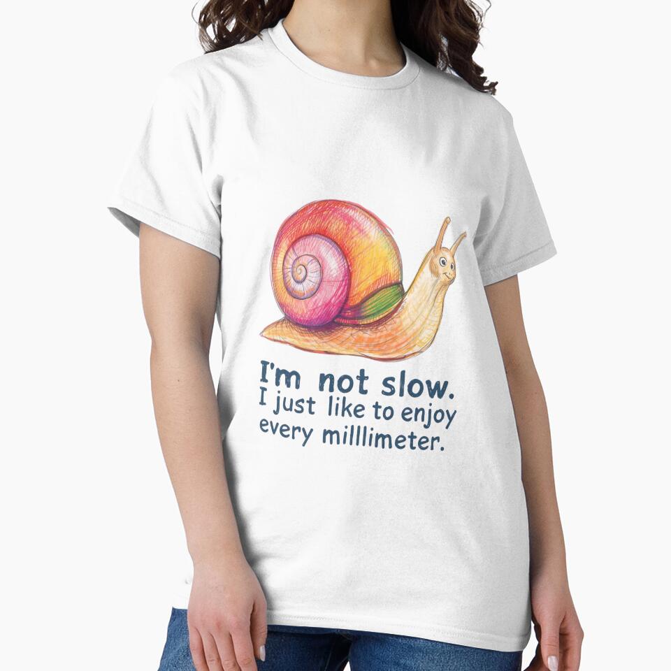 Cute Colorful Snail with Funny Slow-Life Quote by AndrewYoko