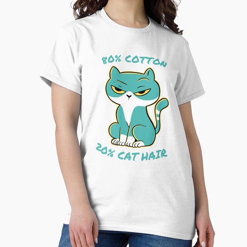 80% Cotton 20% Cat Hair Cat Design, Cat Lover Shirts, Pet Lover Shirt, Cat Owner Shirt, Cool Cat Shirts, Funny Cat Mom Design, Funny Cat Dad Design by lach3
