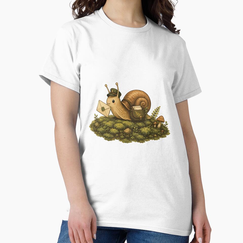 Cute Snail Mail Carrier Cottagecore Forest Postman by SimplePoDesign