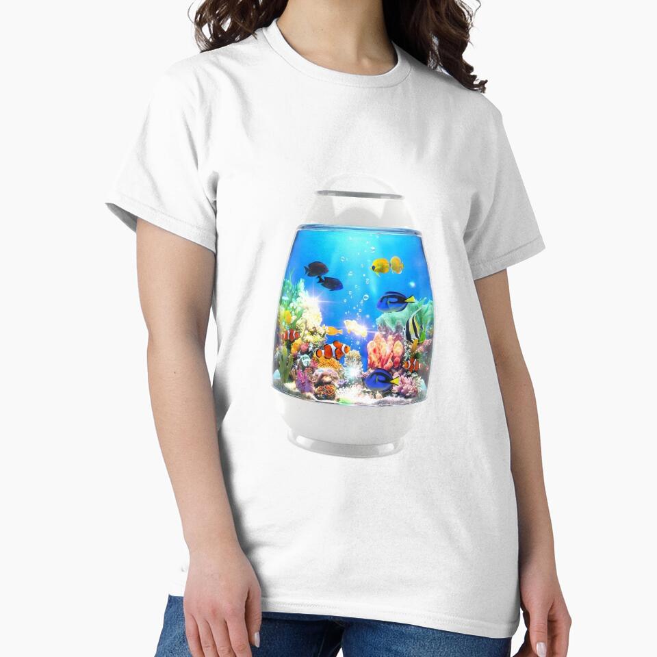 Y2K Aesthetic Pod Aquarium Fake Fish Tank by NostalgiaOS