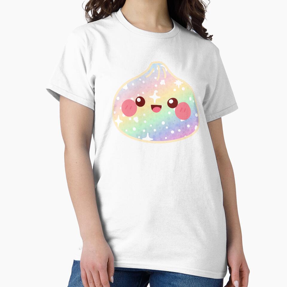 Kawaii Rainbow Glitter Squishy Dumpling – Cute Food Character Design by EmeraldeaArt