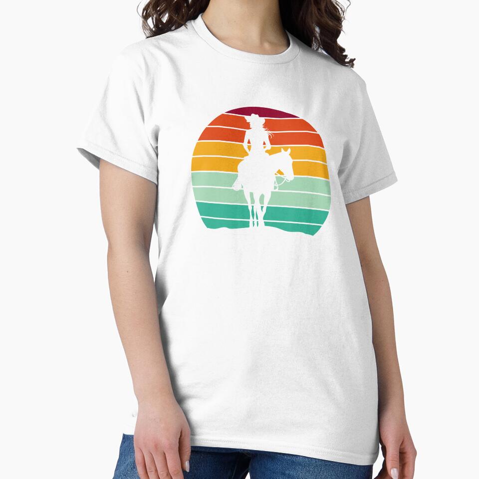 Funny Cowgirl Horse Raiding Quote, Women Vintage Western Graphic by aymanehammi