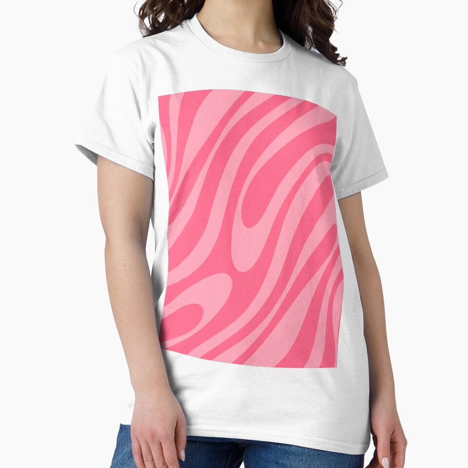 Wavy Loops Retro Modern Abstract Pattern in Candy Pink Two Tone by kierkegaard