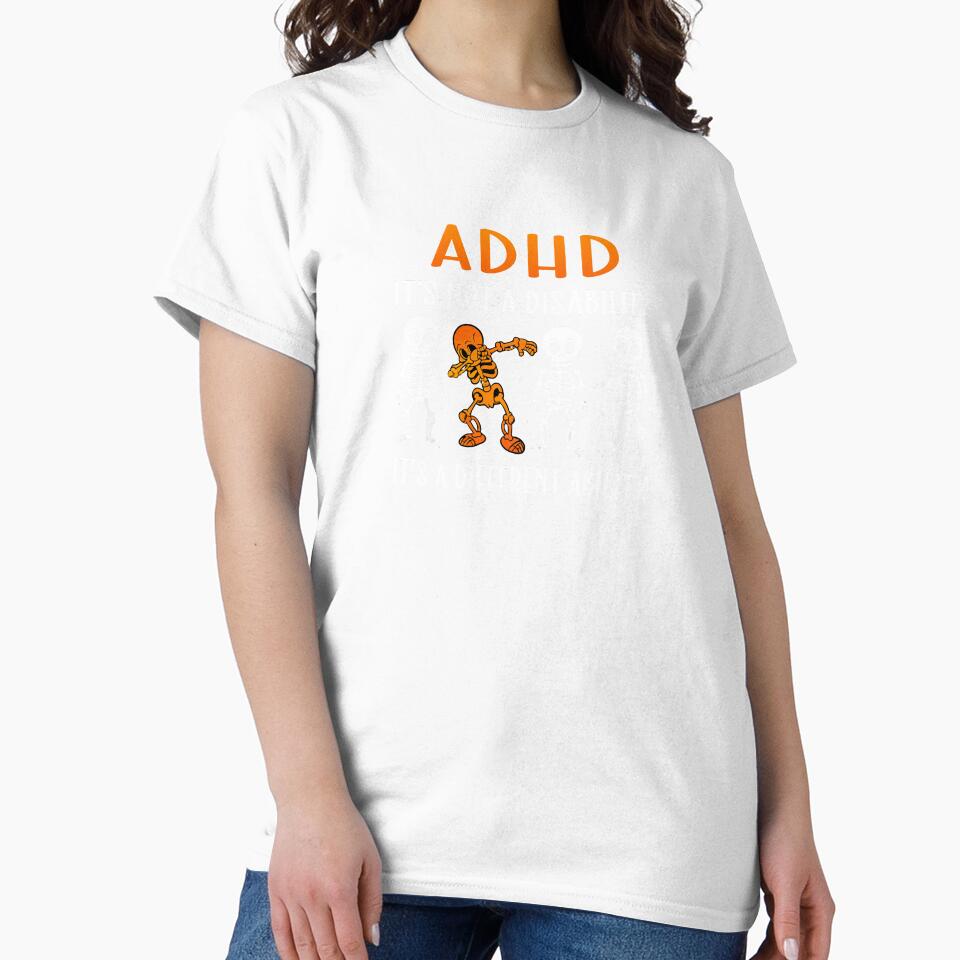 ADHD Different Ability Skeleton Design – Funny Neurodivergent Dabbing Skeleton Art by Suzy Perez Art