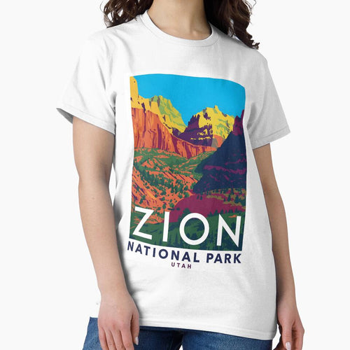 A Pop Art Travel Print of Zion National Park - Utah by StudioRedKoala