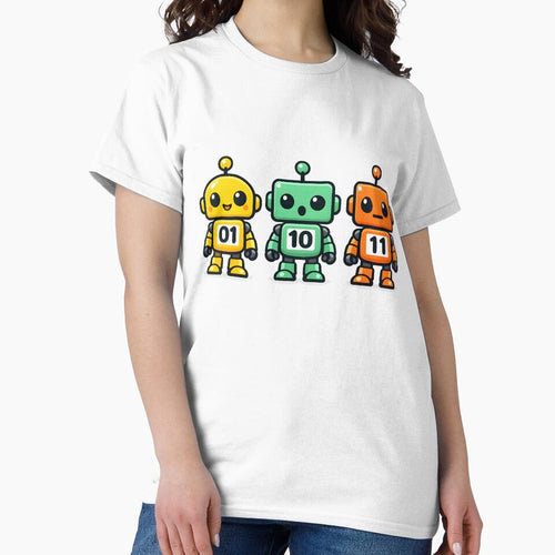 01 10 11 Robot design, Binary Code Robot Programmer Gift, Funny Coding Nerd AI Developer Graphic Tee for Tech Geek Engineers by AsturShop