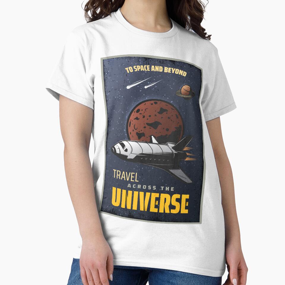 Retro Space Travel Poster - "To Space And Beyond" Travel Across The Universe by Hipatye26