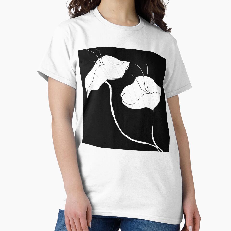 Flowers black and white design by Mermaso Art