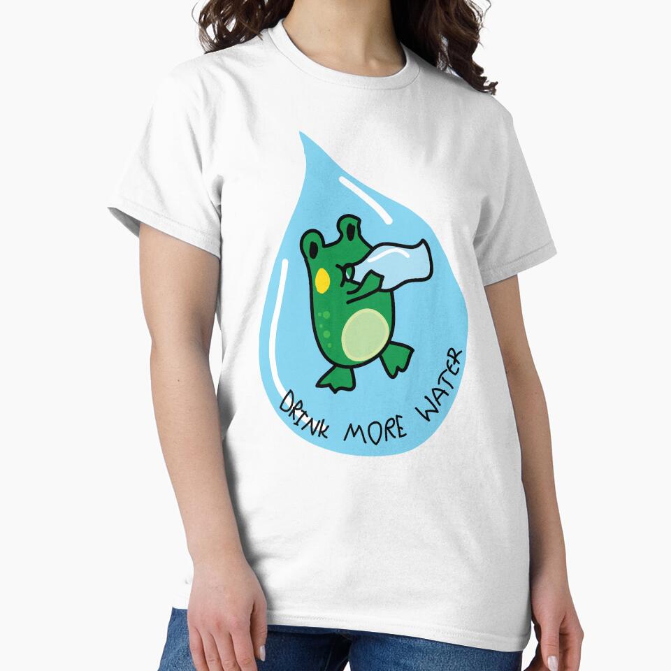 Drink more water cute frog reminder by fluffyfamcraft