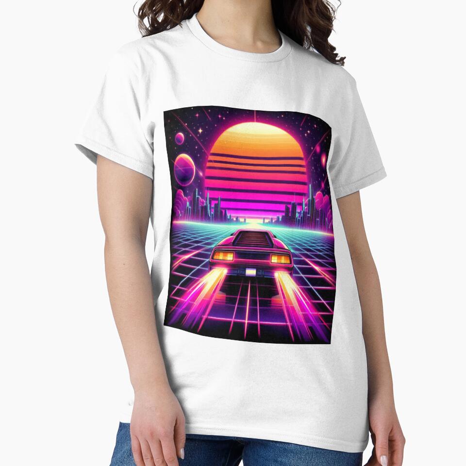 Outrun the Future - Retro 80s Synthwave Neon Space Drive by RetroRascalStudio