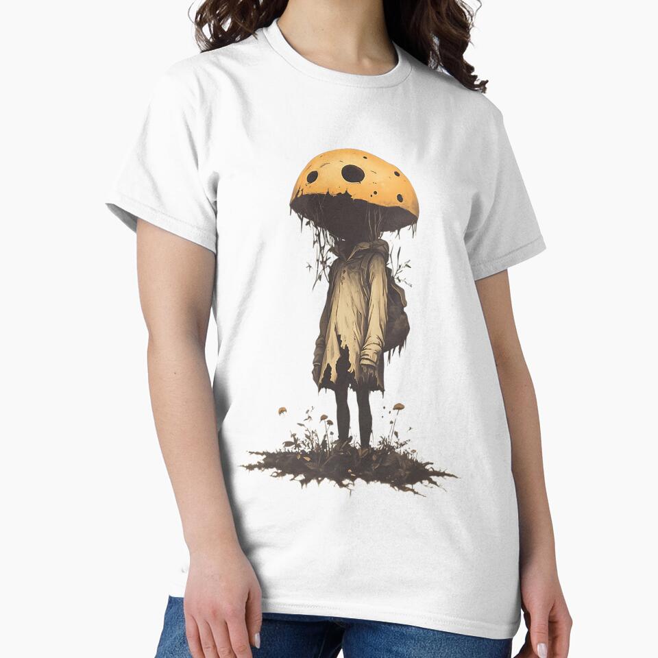 Surreal Mushroom-Human Hybrid Dark Fantasy Art by mesihdeanda3