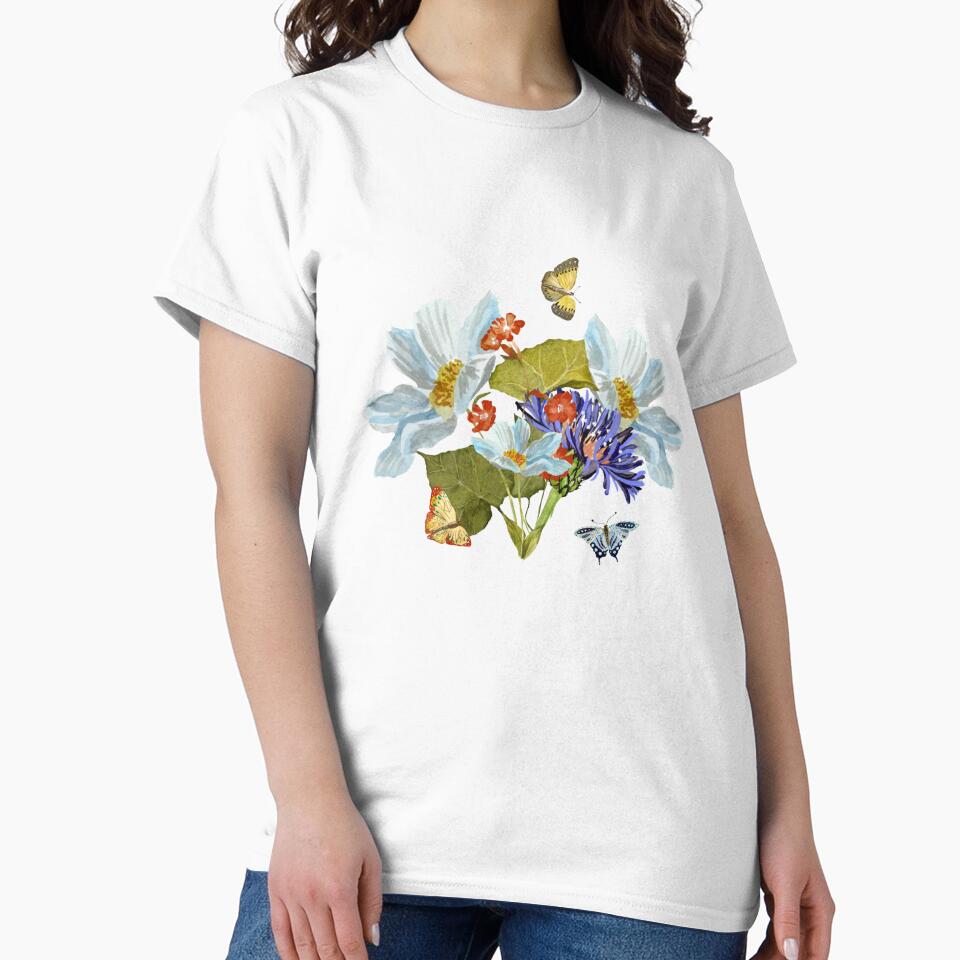 Bouquet daisy flower butterfly a watercolor sketch by Yana Mustafina | Boho Soulful Designs