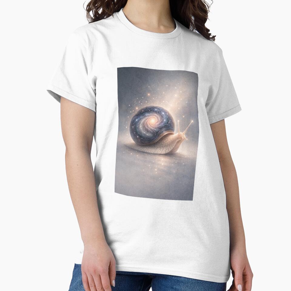 Slow Universe – Galaxy Snail Aesthetic Art by InkWanderStudio