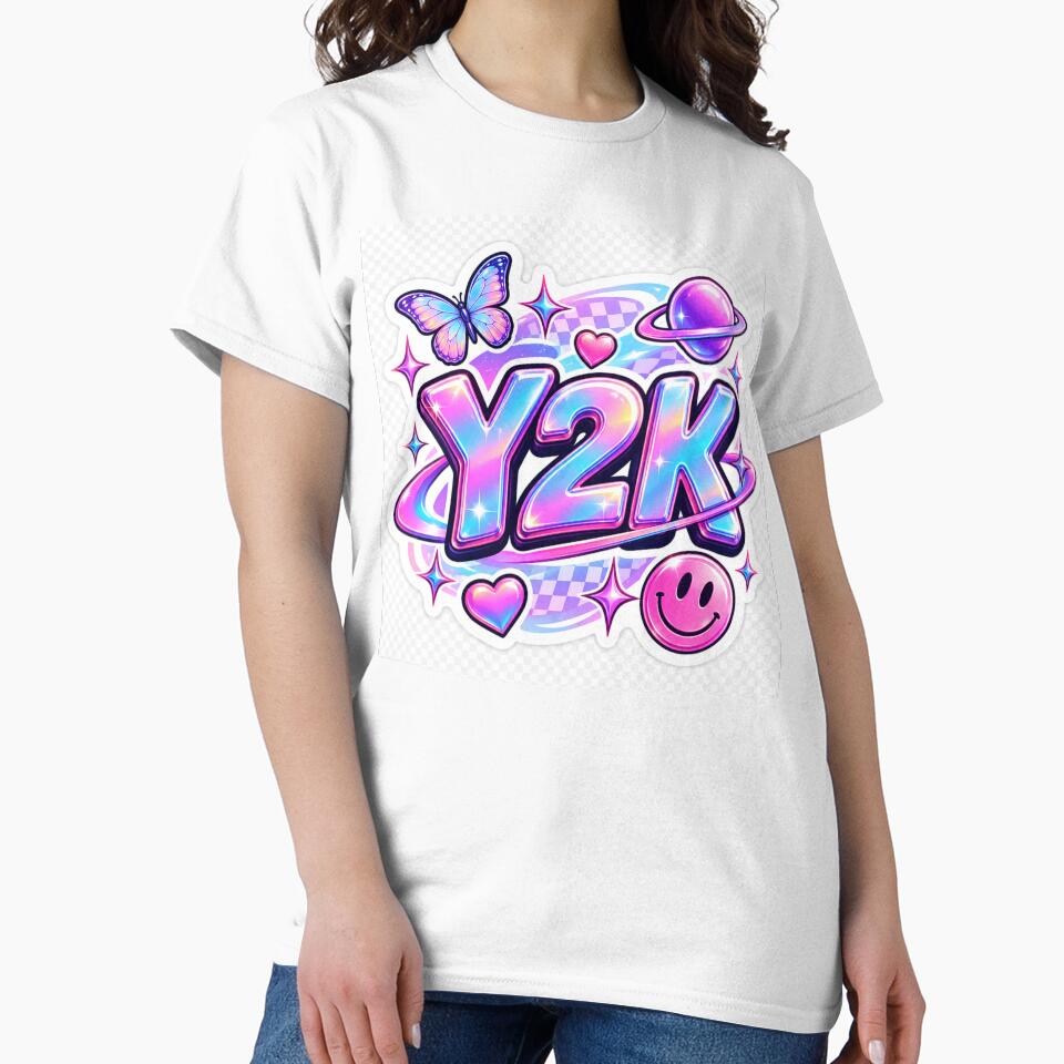 Y2K Aesthetic Chrome Retro 2000s Holographic Cute Vaporwave Design by MR4me