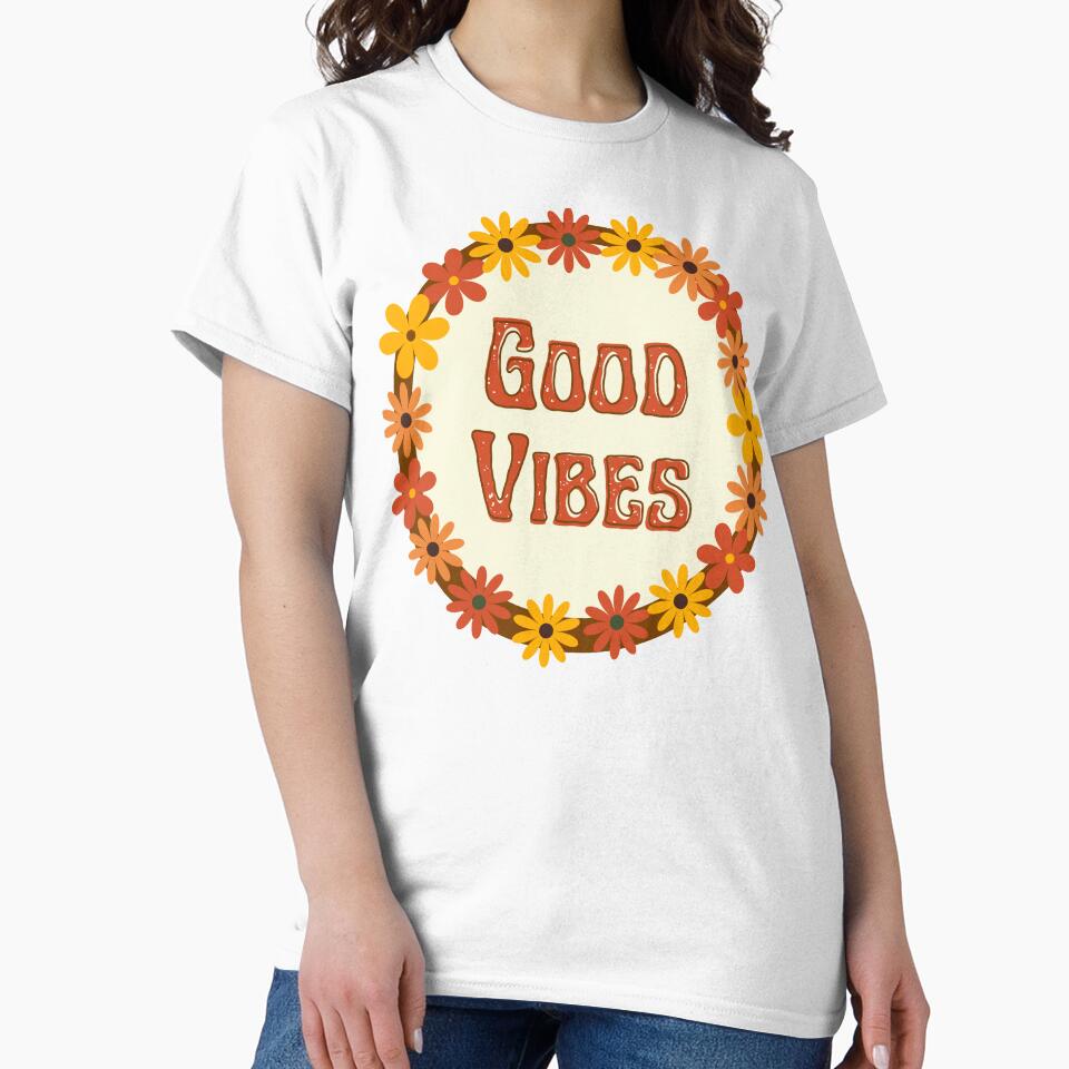 Good vibes hippie flowers grey by DemonicGloom
