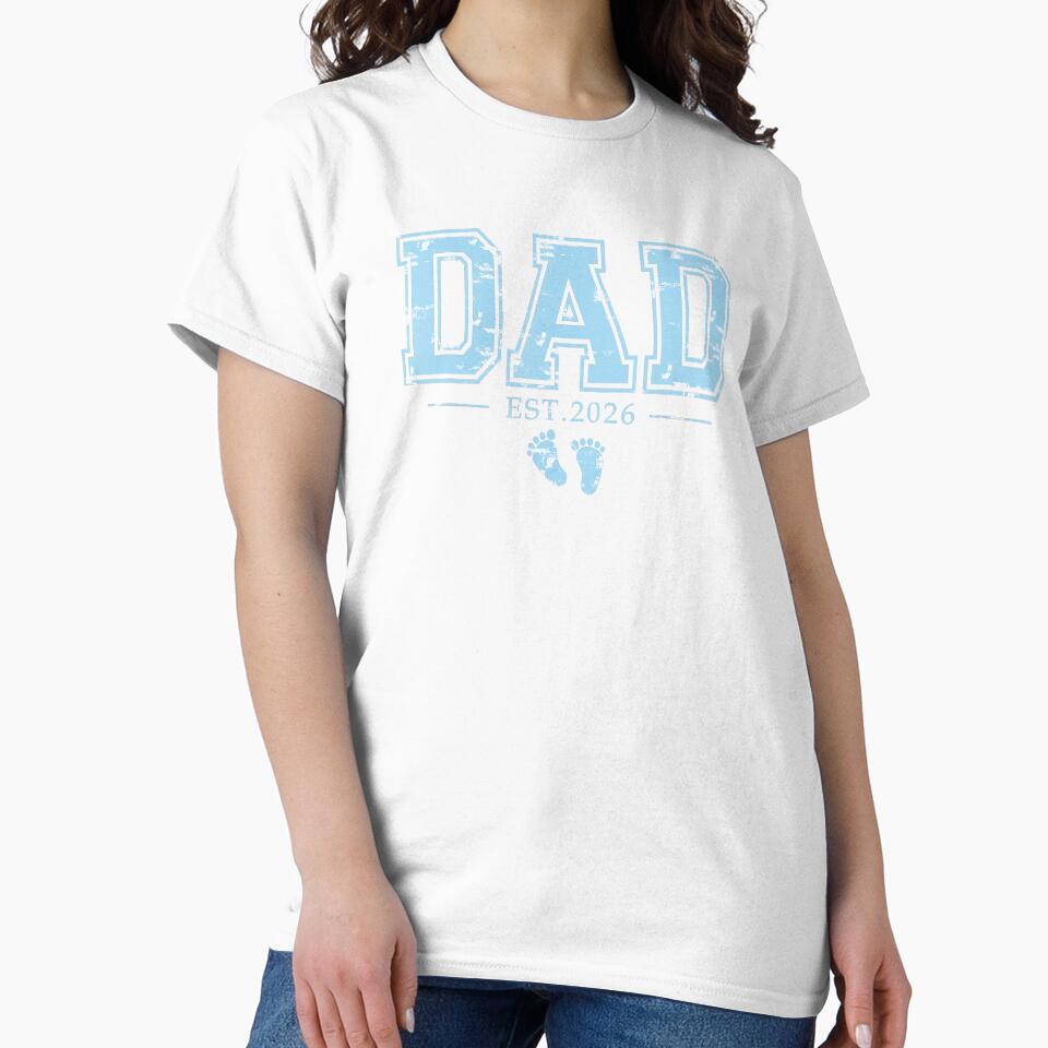 Dad Est 2026 First Time Father Vintage Collegiate Style by zamiokaline