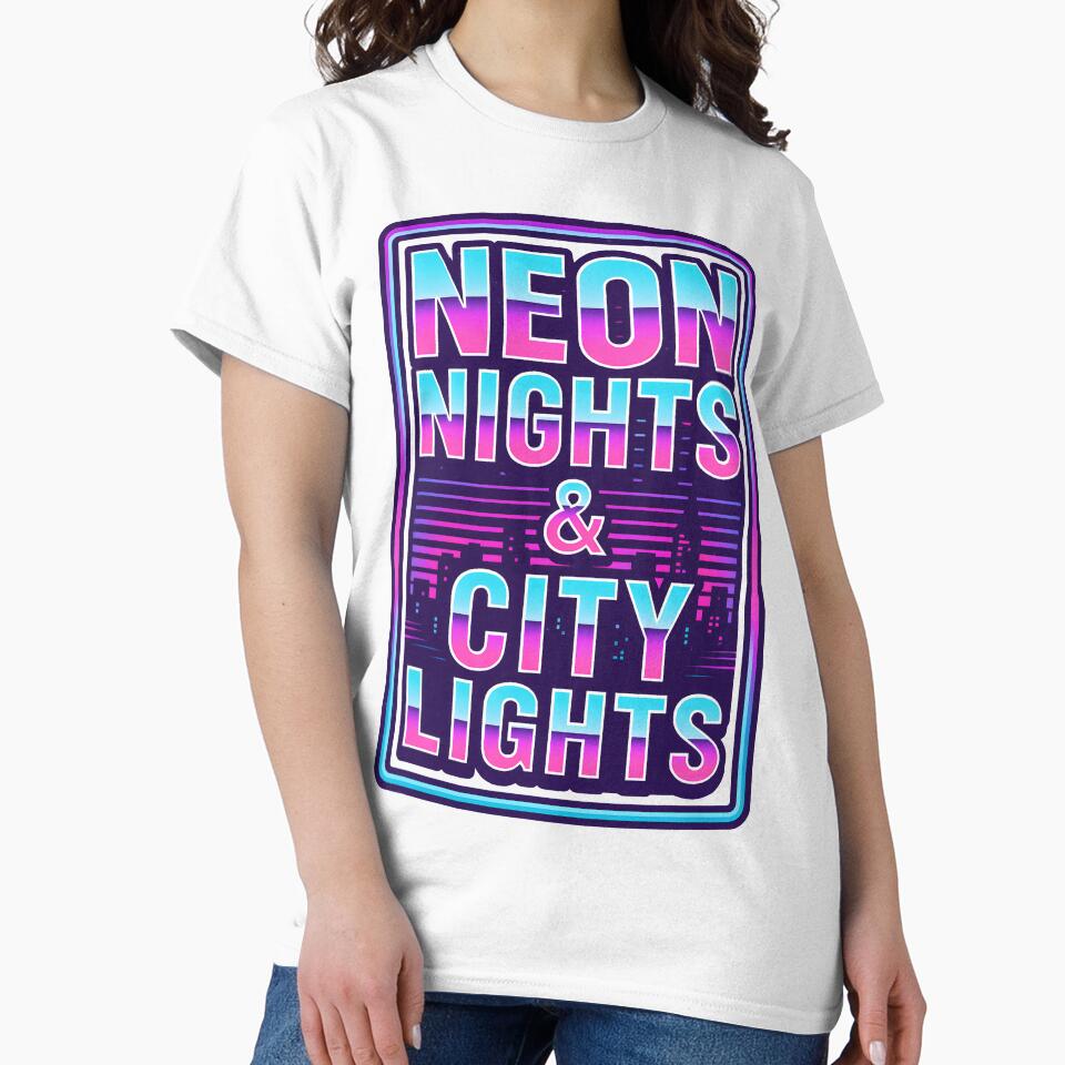 Neon Nights & City Lights – Synthwave Neon City Design by SVALANART