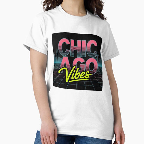 "Retro Chicago Neon Vibes – City Style Graphic" by HolisticFurArt