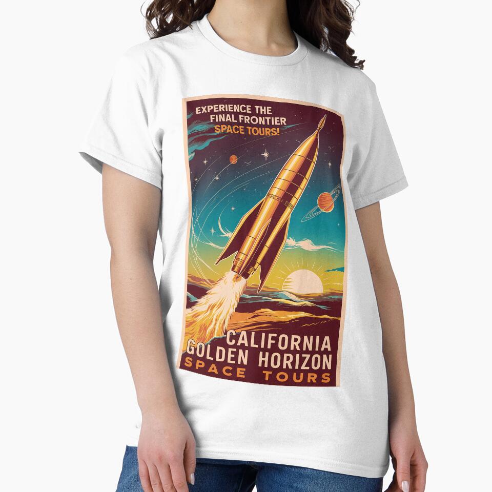 California Golden Horizon Space Tours - Retro Vintage Space Tours by 3MillsDesign