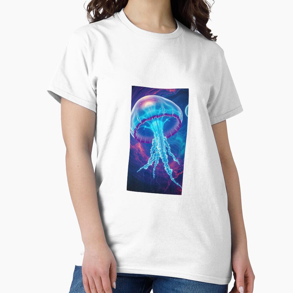 Cosmic Jellyfish – Neon Ocean Glow by Mind Motive Bright Studio