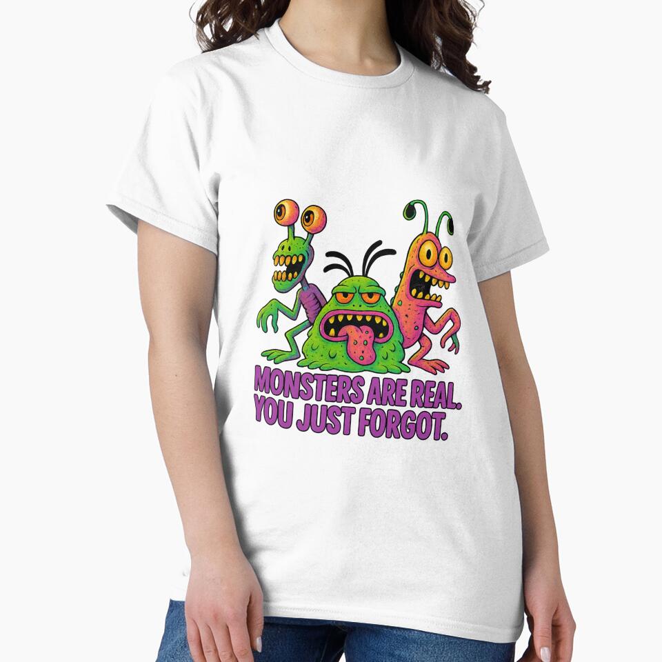 Monsters Are Real – 90s Cartoon Horror Trio Design by Altered Array, LLC