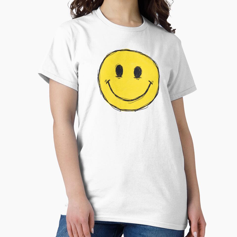Sketchy Yellow Smiley Face - Hand Drawn Marker Doodle by Dakson Design - Fantasy Art