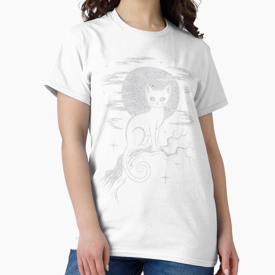 Kawaii Goth Black Cat – Cute Anime Celestial Moon Art by AldenTees