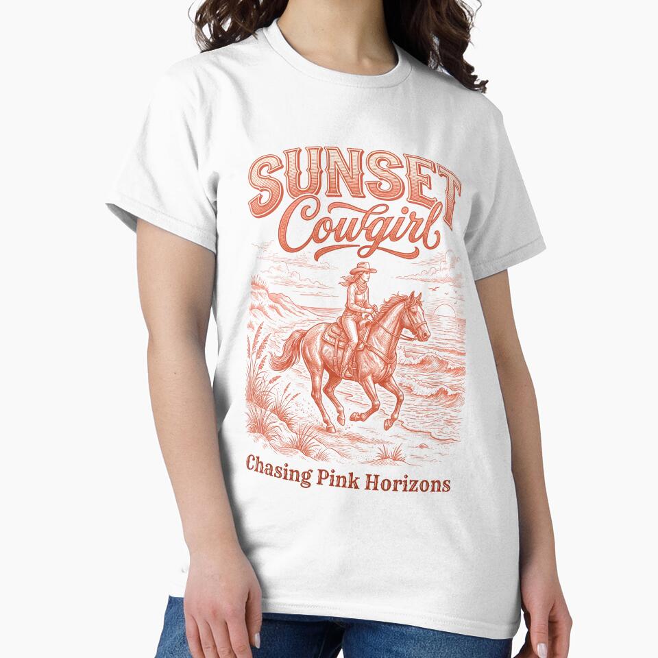 Sunset Cowgirl – Coastal Cowgirl Horse Design by Sea Gem