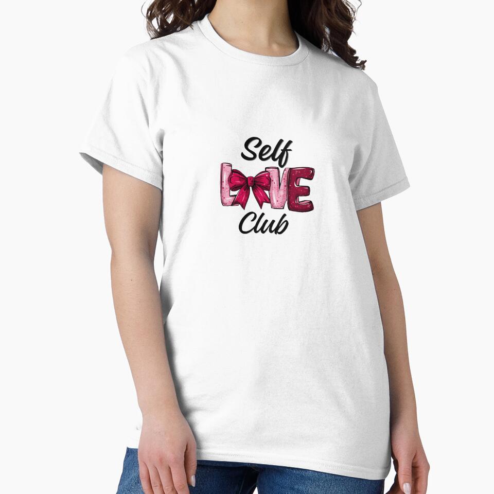 Self Love Club Cute Pink Bow Trendy Aesthetic by Core design hub