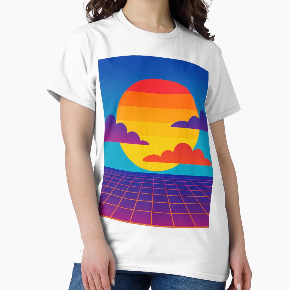 Neon Horizon: A Retro Sunset by TheWonkyEaselCo