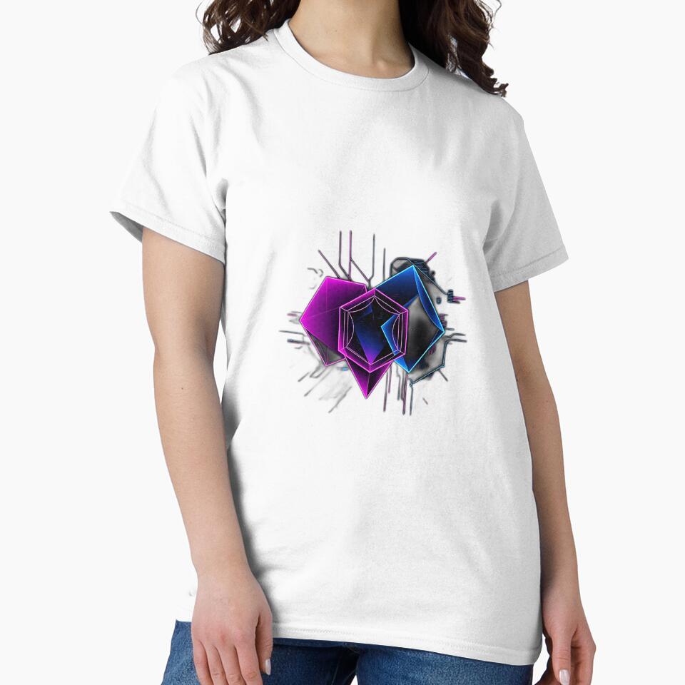 Neon Glitch Geometric Shapes by sharon1210