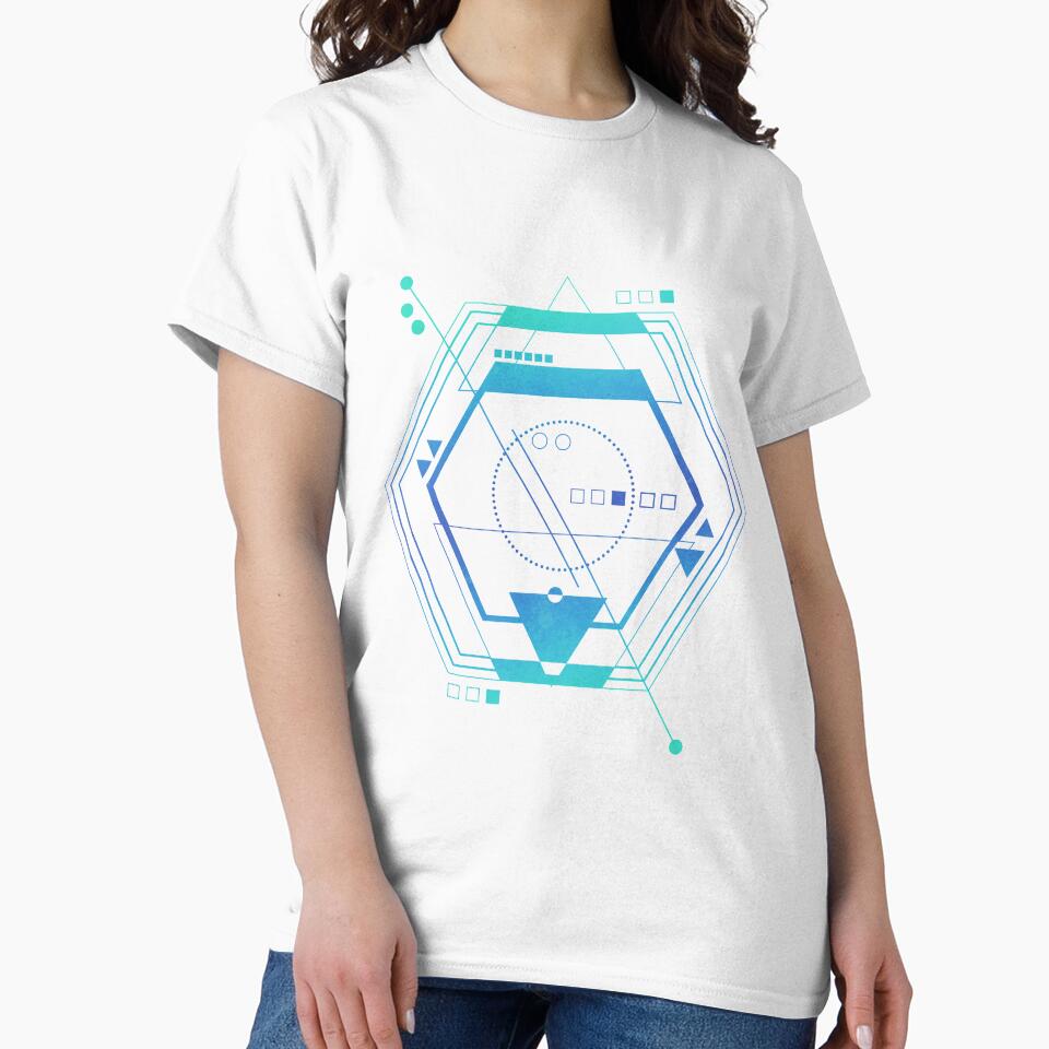 Blue Geometric galaxy ciberpunk abstract by Carolina Salazar