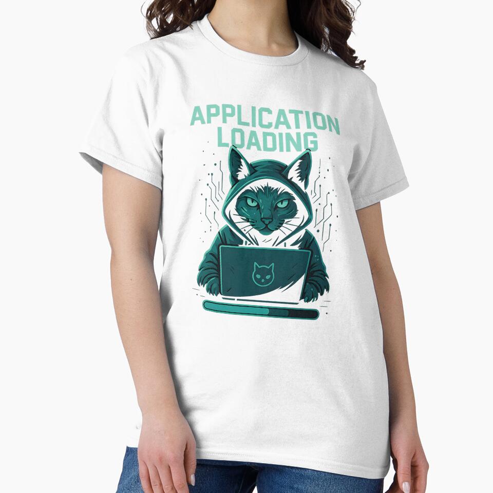 appliCATion – Funny Coding Cat T-Shirt | Programmer Humor for Cat Lovers by SVALANART