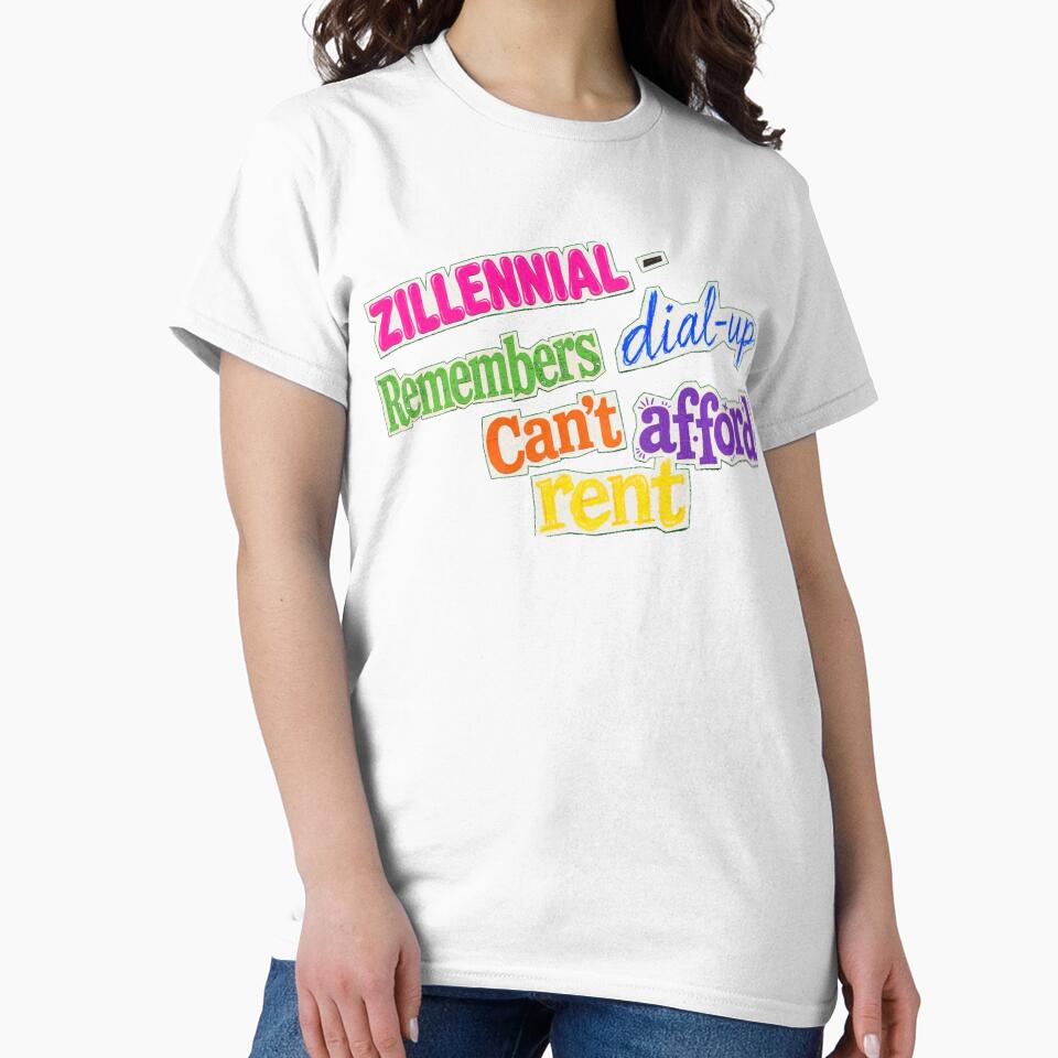 Zillennial - Remembers Dial-Up Can't Afford Rent - Funny Colorful Collage by Neurospicy Trolls