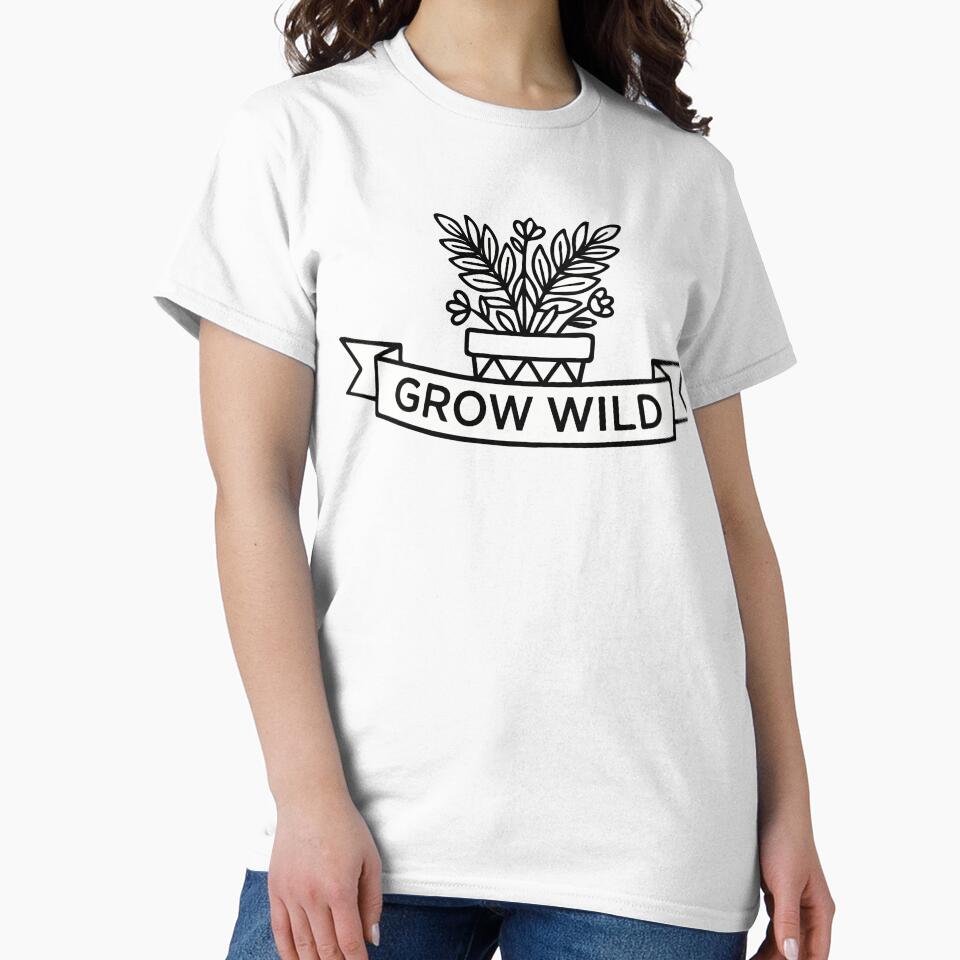 Grow Wild - Cute Potted Plant & Gardening Line Art by Abdullah9130
