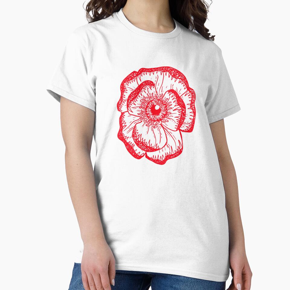 Toothy magnolia: surreal flower red on black by TheDoodlemancer